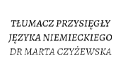 Daf-Mart Dr Marta Czyżewska Tłumacz Przysięgły Języka Niemieckiego