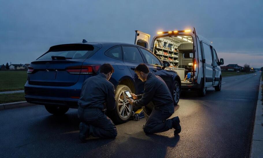 Jak przebiega interwencja mobilnego serwisu opon i kiedy wchodzi obsługa czujników TPMS