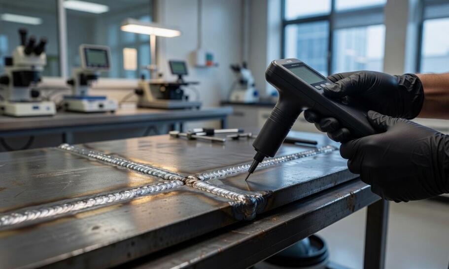 Kiedy sam wynik kontroli złącza trzeba uzupełnić analizą składu metalu