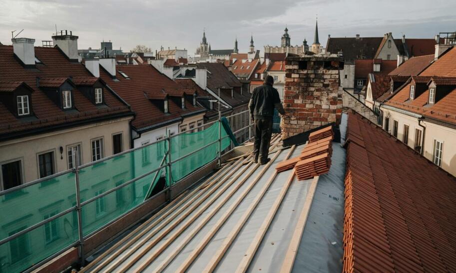 Jak przebiega remont dachu w zwartej zabudowie Krakowa od oględzin do odbioru