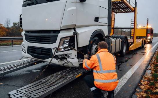 Kiedy rozległe uszkodzenia ciągnika siodłowego wymuszają transport niskopodwoziowy zamiast sztywnego holu