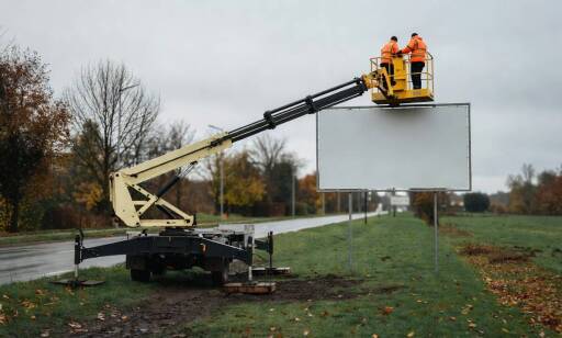 Montaż oświetlenia i nośników wielkoformatowych na terenach trudno dostępnych — dlaczego wymaga wsparcia podnośnika koszowego