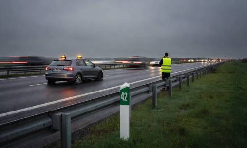 Awaria opony na A1: jak bezpiecznie czekać na pomoc i podać lokalizację
