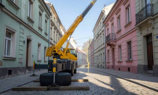 Przeworsk między historycznym centrum a strefą przemysłową — jak zmienia się plan pracy dźwigu