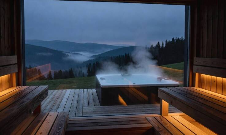 Sauna i jacuzzi w górach — dwa różne sposoby odpoczynku w jednym pobycie