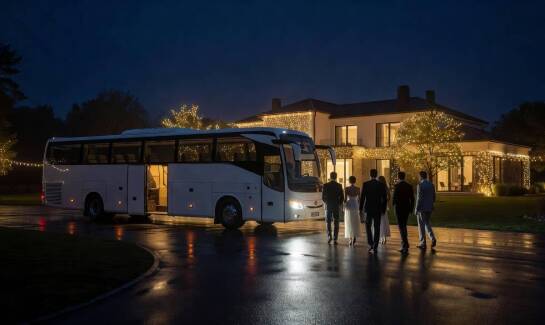 Bezpieczeństwo i komfort gości w autobusie weselnym podczas nocnego powrotu po przyjęciu