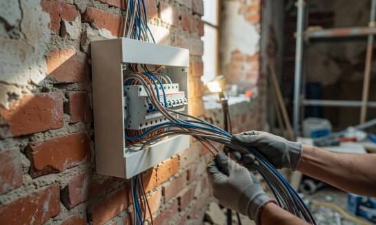Plan instalacji elektrycznej w śląskim budynku przed remontem i przyszłą rozbudową