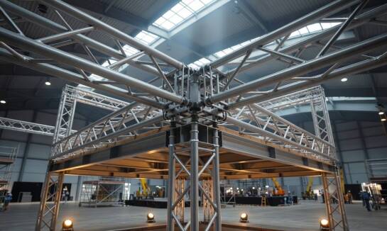Architektura modułowa stoiska — techniczne aspekty łączenia konstrukcji truss i systemów piętrowych