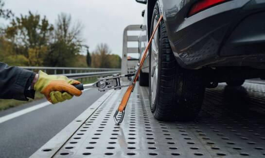 Jak przebiega załadunek i zabezpieczenie pojazdu na lawecie podczas transportu