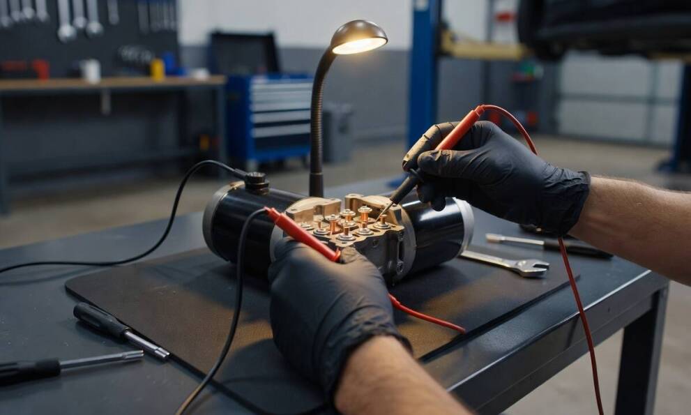 Usterka silnika elektrycznego w module układu hamulcowego — przyczyny uszkodzeń mechanicznych i prawidłowa ścieżka diagnozy problemu