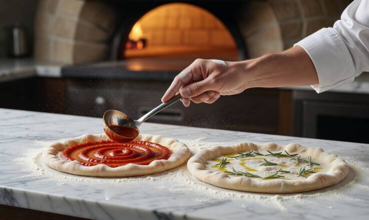 Pizza rossa i bianca — jak rodzaj bazy wpływa na wypiek i teksturę ciasta