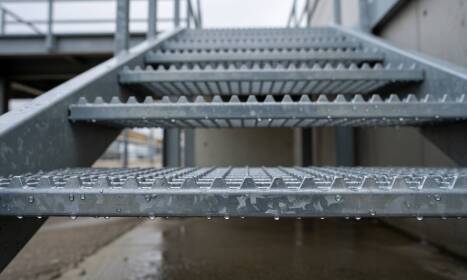 Nacięcia serrated w stalowych stopniach roboczych — kiedy poprawiają przyczepność, a kiedy utrudniają czyszczenie