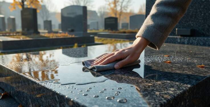 Jak dbać o granitowy nagrobek przez cały rok, by uniknąć osadów i przebarwień