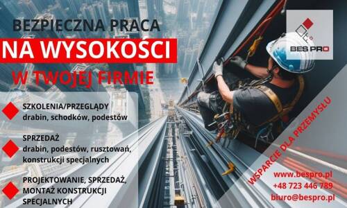 Drabiny i podesty do prac na wysokości w przemyśle – BES PRO